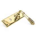 Aged Brass Reeded Lever Bathroom Set in-situ