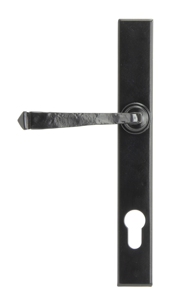 Black Avon Slimline Lever Espag. Lock Set in-situ