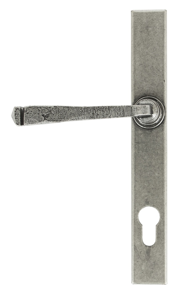 Pewter Avon Slimline Lever Espag. Lock Set in-situ