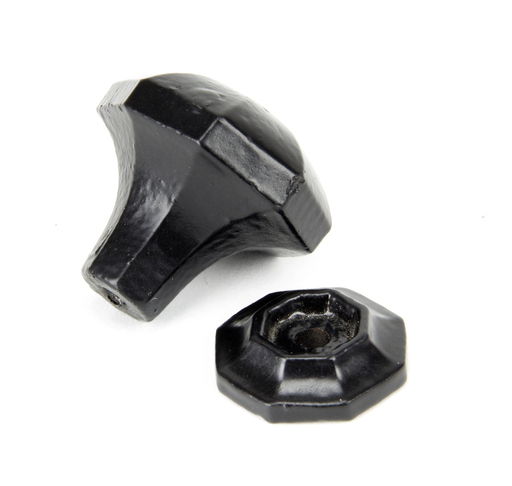 Black Octagonal Cabinet Knob - Small in-situ