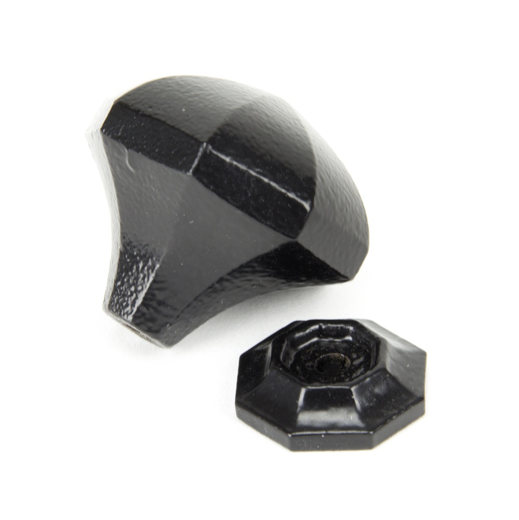 Black Octagonal Cabinet Knob - Large in-situ