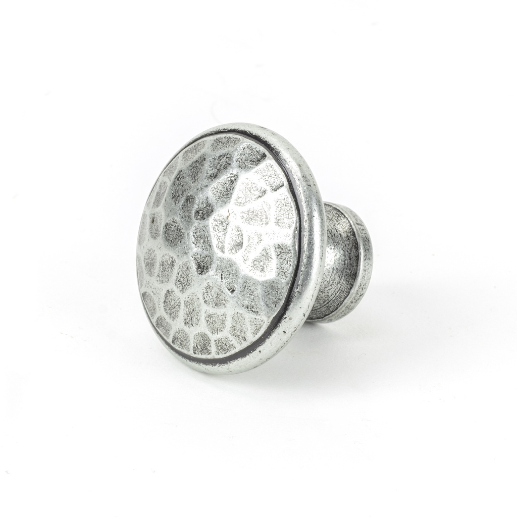 Pewter Hammered Cabinet Knob - Large in-situ