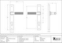 Aged Brass Brompton Slimline Lever Espag. Lock Set - 45499 - Technical Drawing