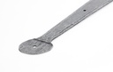Pewter 22" Penny End T Hinge (pair) in-situ