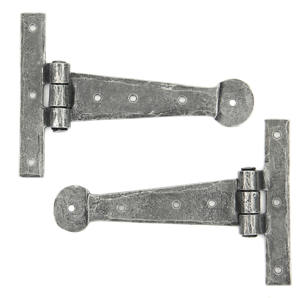 Pewter 6&quot; Penny End T Hinge (pair) in-situ