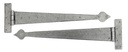Pewter 22" Arrow Head T Hinge (pair) in-situ