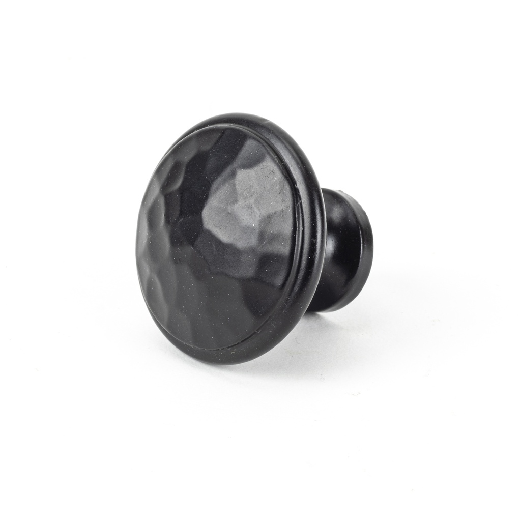 Black Hammered Cabinet Knob - Large in-situ