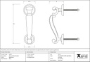 Aged Brass Doctors Door Knocker - 46310 - Technical Drawing
