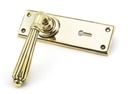 Aged Brass Hinton Lever Lock Set in-situ