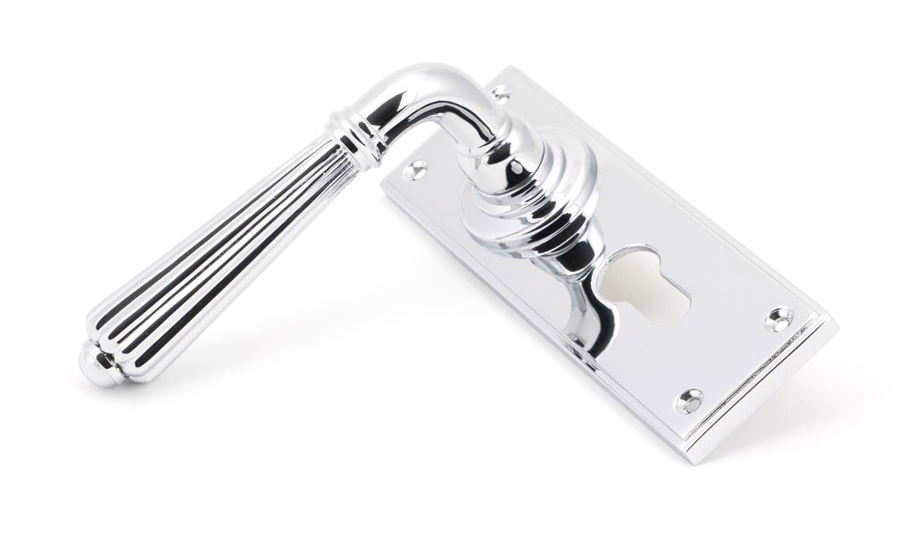 Polished Chrome Hinton Lever Euro Set in-situ