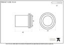 Aged Brass Floor Mounted Door Stop - 91514 - Technical Drawing