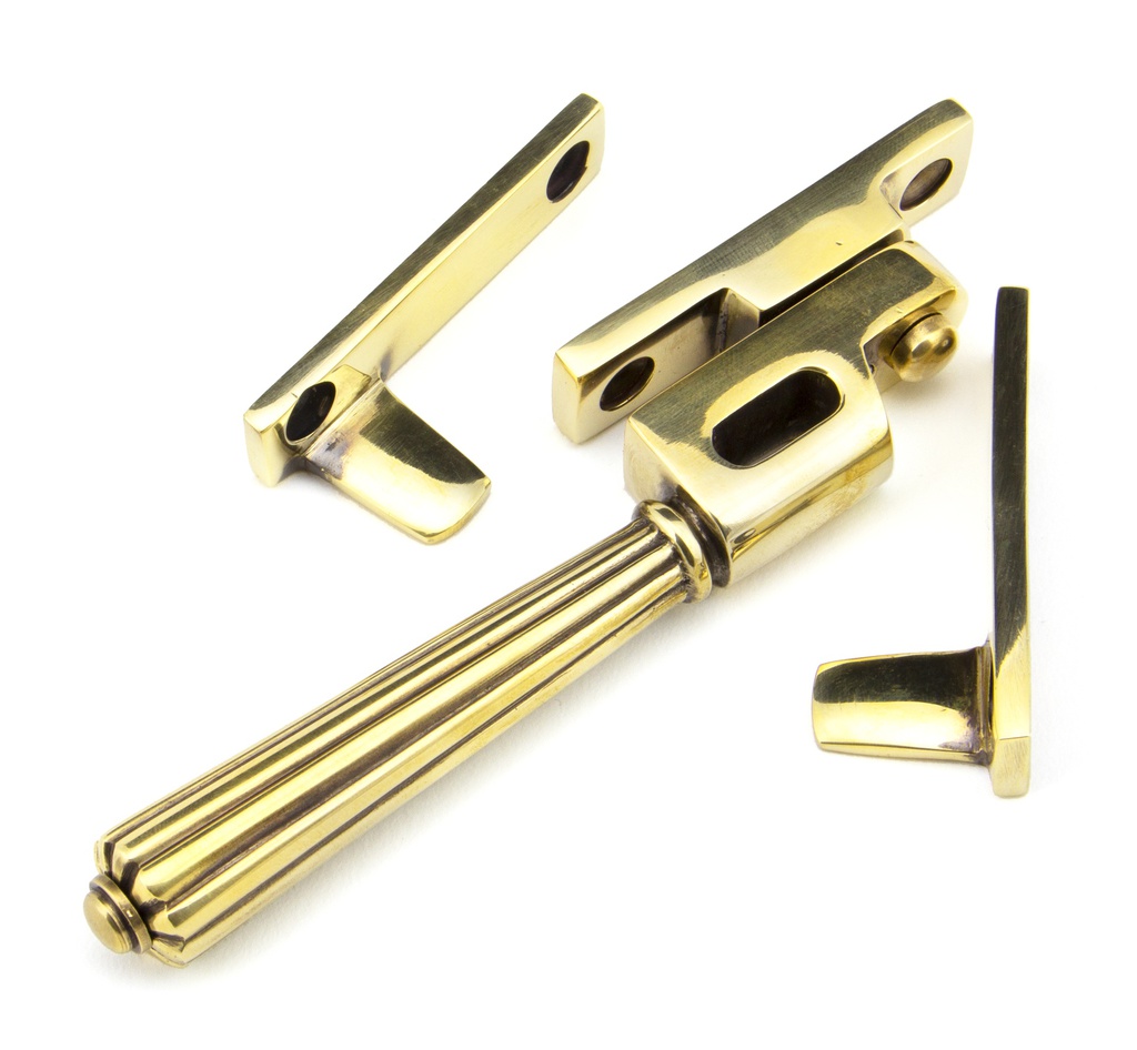 Aged Brass Night-Vent Locking Hinton Fastener in-situ