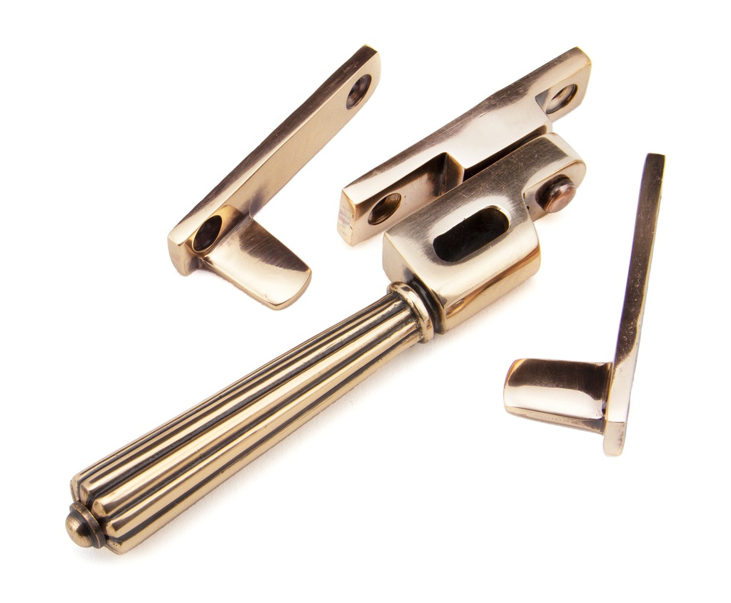 Polished Bronze Night-Vent Locking Hinton Fastener in-situ