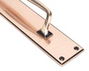 Polished Bronze 425mm Art Deco Pull Handle on Backplate in-situ