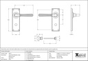 Aged Brass Hammered Newbury Lever Bathroom Set - 46211 - Technical Drawing