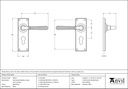 Aged Brass Hammered Newbury Lever Euro Set - 46212 - Technical Drawing