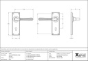 Aged Brass Hammered Newbury Lever Lock Set - 46209 - Technical Drawing