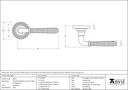 Aged Brass Hammered Newbury Lever on Rose Set (Beehive) - 46071 - Technical Drawing