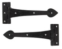 Black Smooth 10½&quot; Cast T Hinge (pair) in-situ