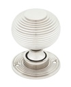 Polished Nickel Beehive Mortice/Rim Knob Set in-situ