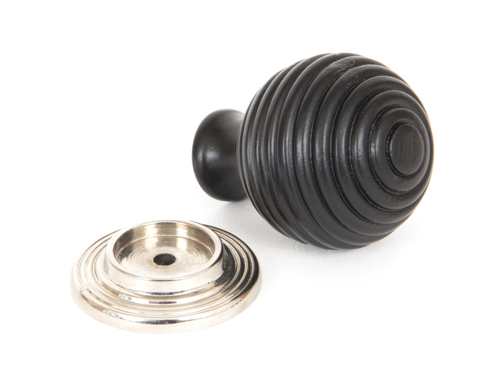 Ebony and PN Beehive Cabinet Knob 38mm in-situ