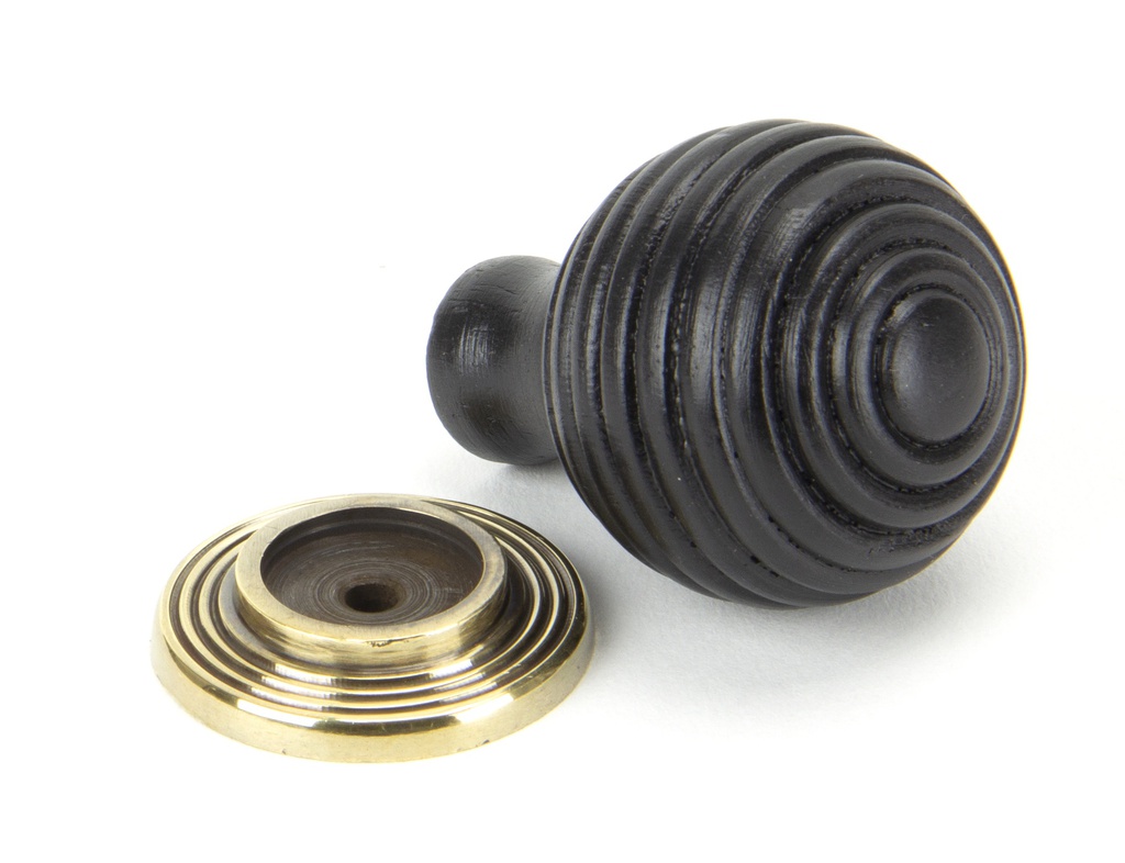 Ebony and AB Beehive Cabinet Knob 35mm in-situ