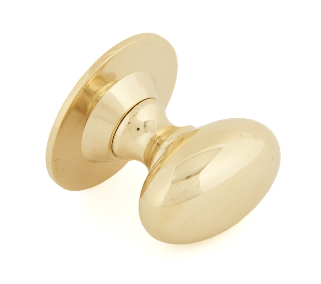 Polished Brass Oval Cabinet Knob 40mm in-situ