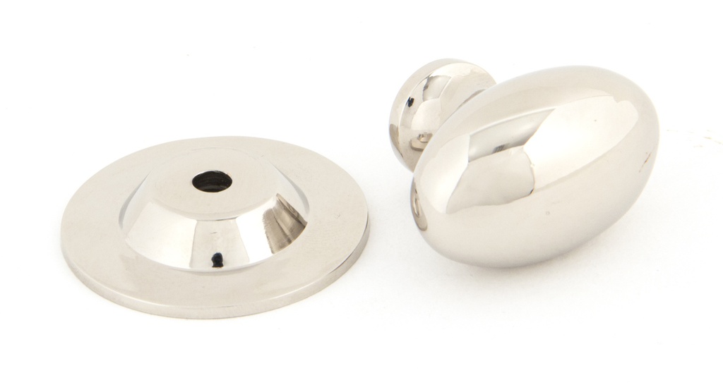 Polished Nickel Oval Cabinet Knob 33mm in-situ