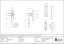 Aged Brass Monkeytail Fastener - 83565 - Technical Drawing