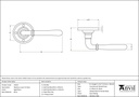 Aged Brass Newbury Lever on Rose Set - 91418 - Technical Drawing