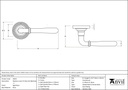 Aged Brass Newbury Lever on Rose Set (Beehive) - Unsprung - 50019 - Technical Drawing