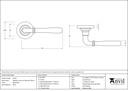 Aged Brass Newbury Lever on Rose Set (Plain) - 45755 - Technical Drawing