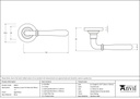 Aged Brass Newbury Lever on Rose Set (Plain) - Unsprung - 50017 - Technical Drawing