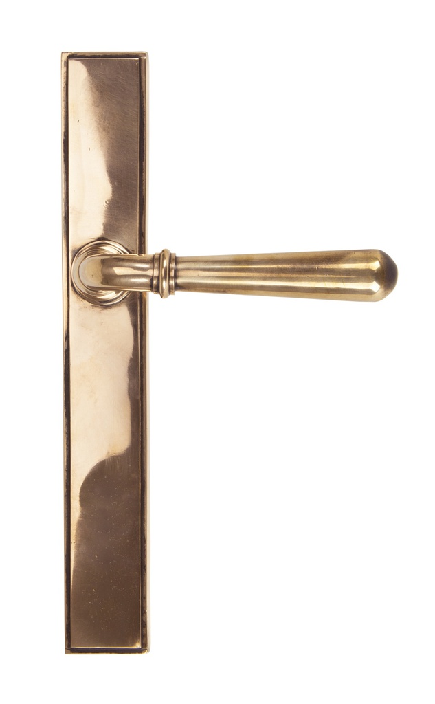 Polished Bronze Newbury Slimline Lever Latch Set in-situ