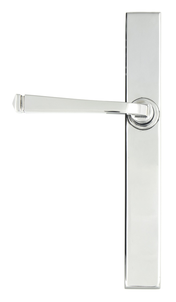 Polished Chrome Avon Slimline Lever Latch Set in-situ