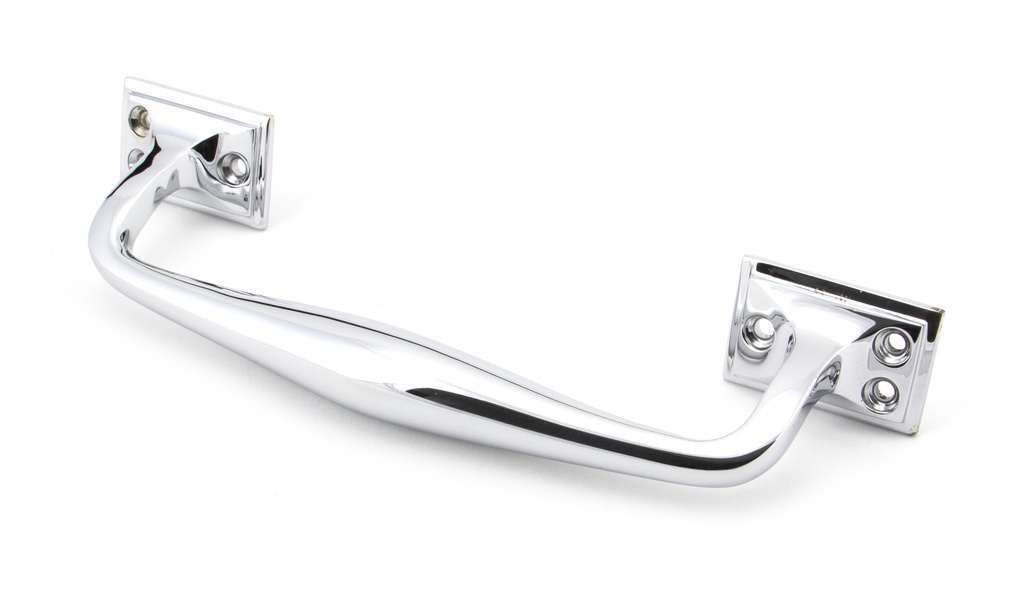 Polished Chrome 230mm Art Deco Pull Handle in-situ