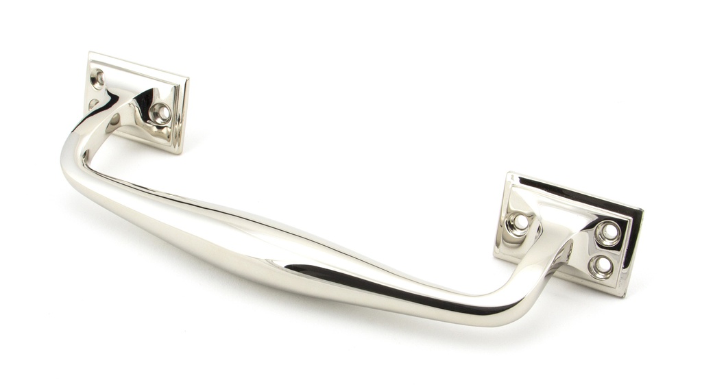 Polished Nickel 230mm Art Deco Pull Handle in-situ