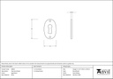 Aged Brass Oval Escutcheon - 83818 - Technical Drawing