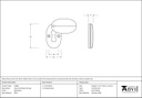 Aged Brass Oval Escutcheon &amp; Cover - 91988 - Technical Drawing