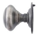 Antique Pewter Round Centre Door Knob in-situ