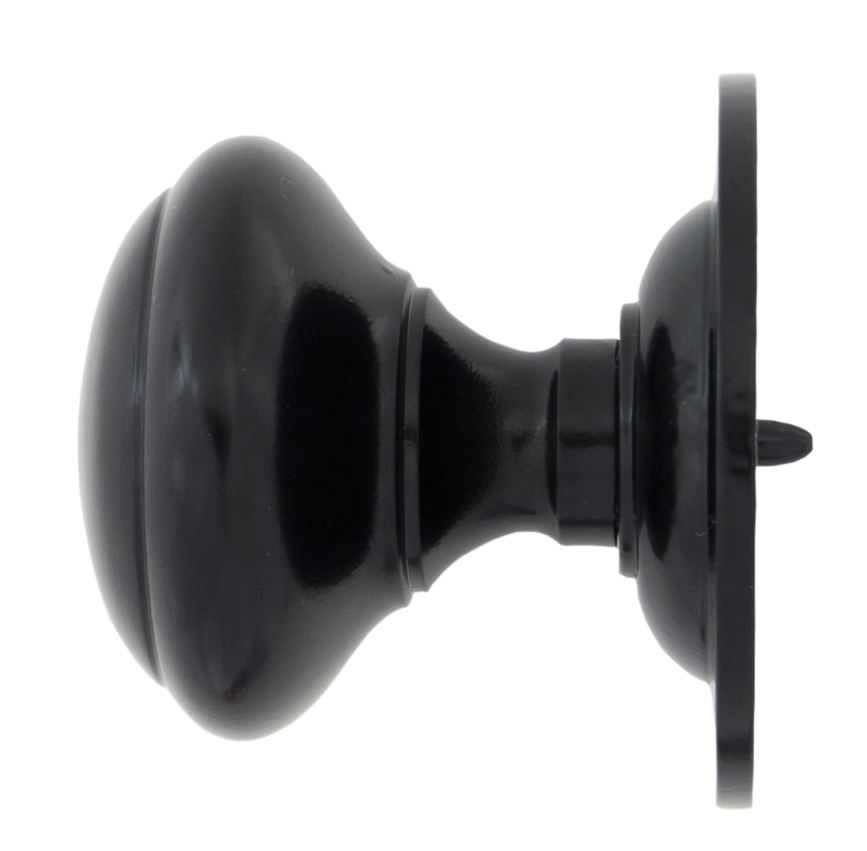 Black Round Centre Door Knob in-situ