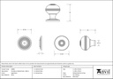 Aged Brass Prestbury Cabinet Knob 38mm - 83896 - Technical Drawing