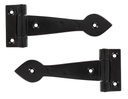 Black Smooth 6&quot; Cast T Hinge (pair) in-situ