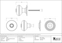 Aged Brass Prestbury Centre Door Knob - 83782 - Technical Drawing