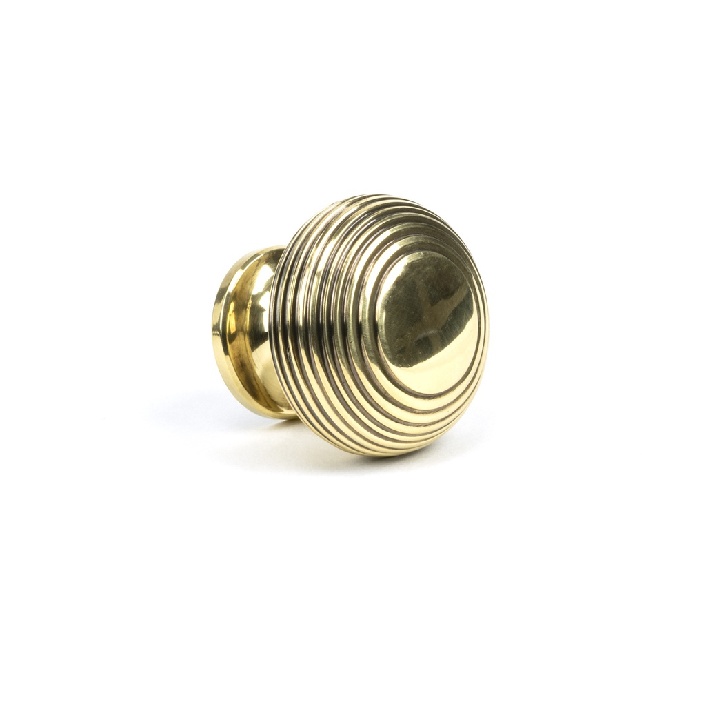 Aged Brass Beehive Cabinet Knob 40mm in-situ