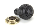 Ebony and AB Beehive Cabinet Knob 35mm in-situ