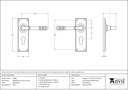 Aged Brass Reeded Lever Euro Set - 33085 - Technical Drawing