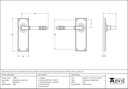 Aged Brass Reeded Lever Latch Set - 33083 - Technical Drawing