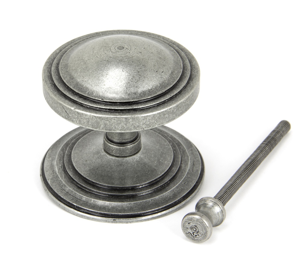 Pewter Art Deco Centre Door Knob in-situ