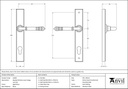 Aged Brass Reeded Slimline Lever Espag. Lock Set - 33039 - Technical Drawing